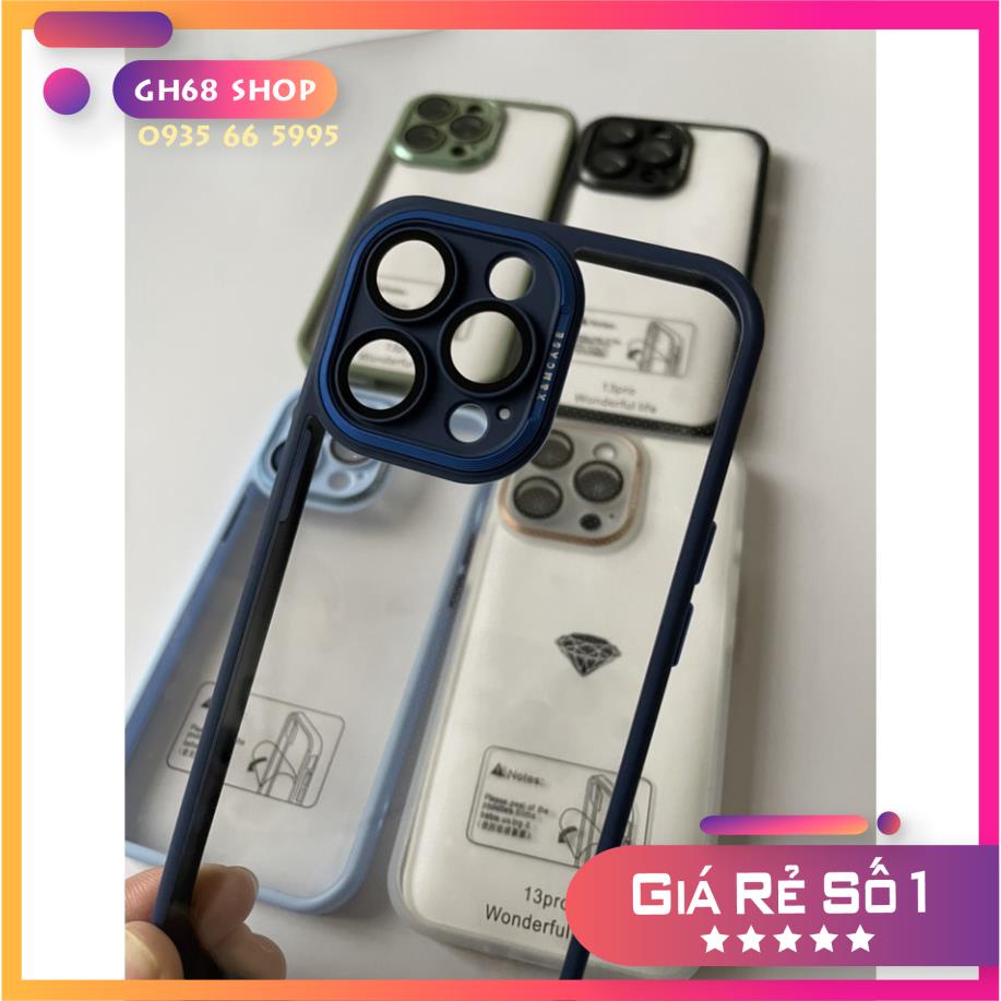 Ốp lưng X&M Hoàn Hảo bảo vệ camera lưng trong viền màu iPhone 14 / iPhone 13 / iPhone 12 Series - Chống ố, va đập