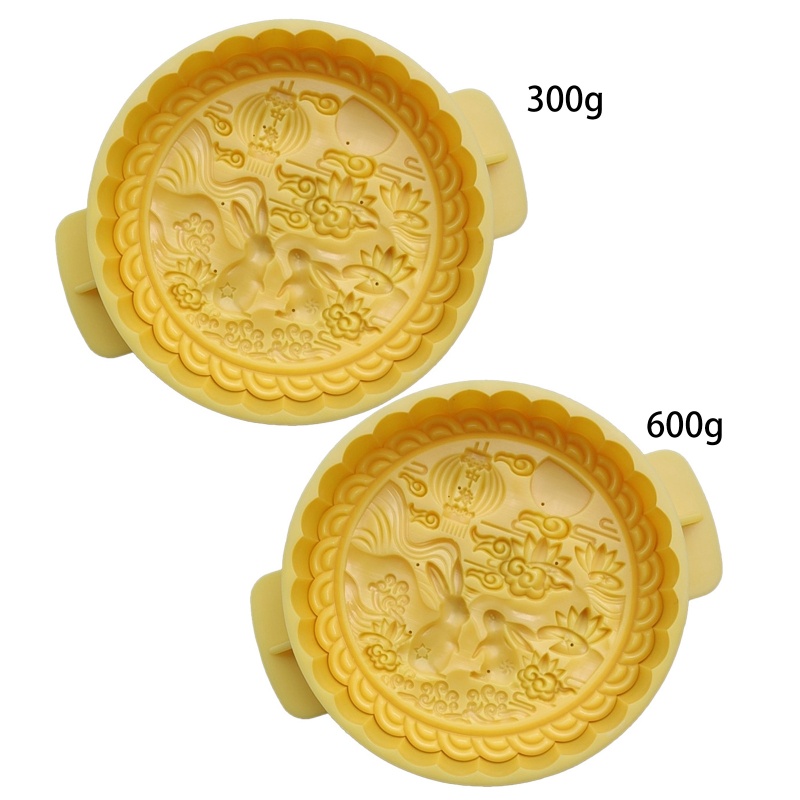 Khuôn Làm Bánh Trung Thu Hình Thỏ Và Mặt Trăng Đa Năng 300g 600g Có Thể Tái Sử Dụng