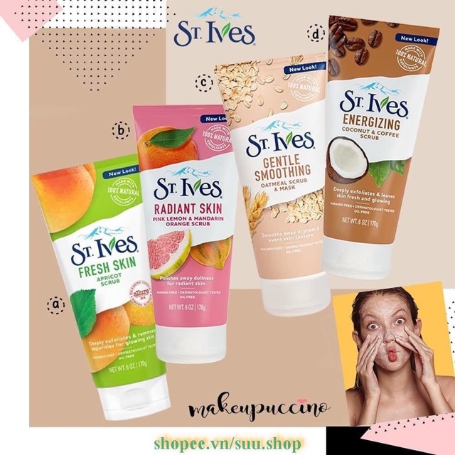 Sữa Rửa Mặt Tẩy Tế Bào Chết Dịu Nhẹ ST.IVES Hương Chanh Đào 170ml