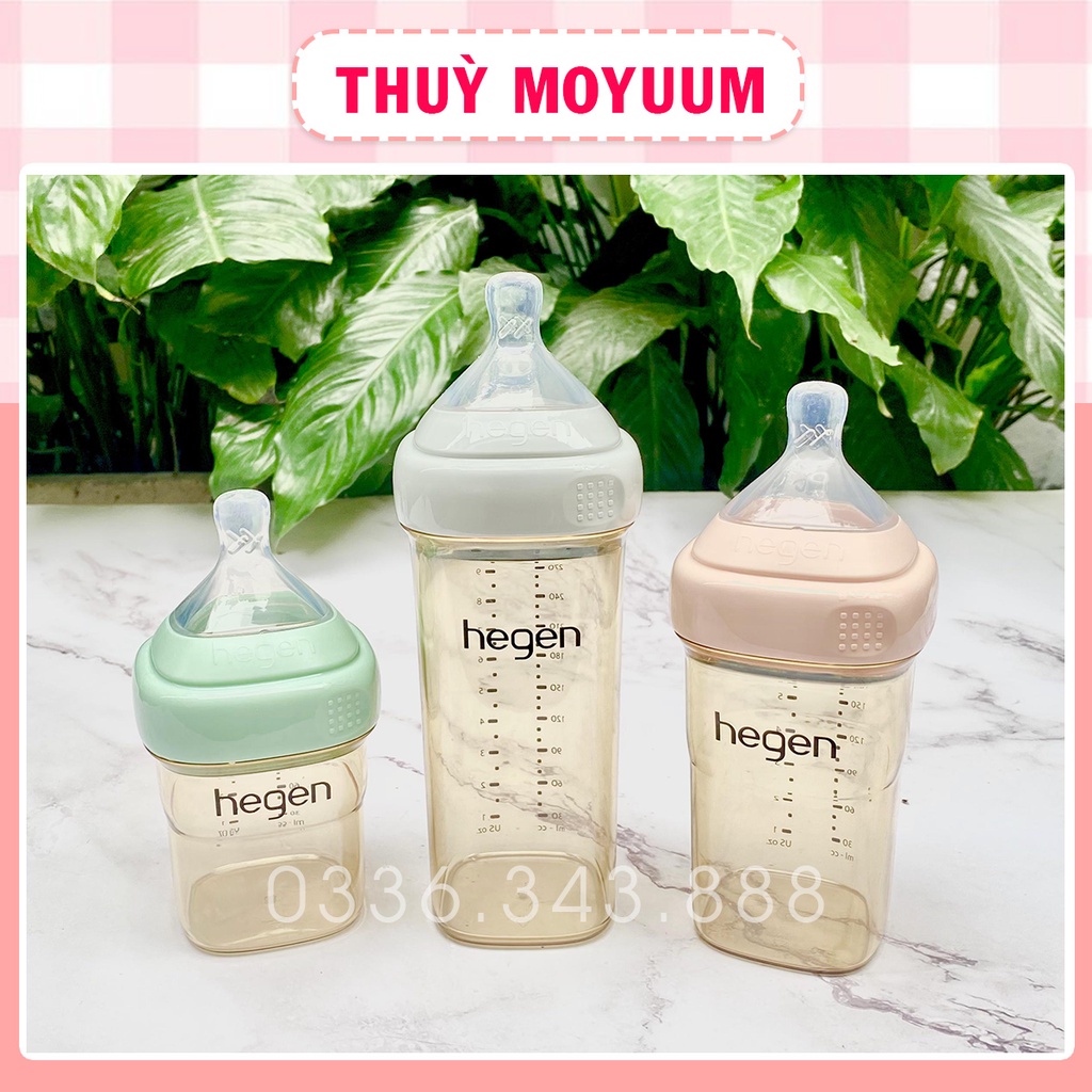 Bình sữa Hegen cổ Xanh/Hồng chính hãng 150ml/240ml/330ml( Tách set, Thay thế cổ màu)