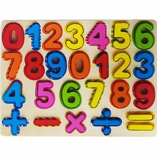 Đồ Chơi Trẻ Em Thông Minh - Bảng số đếm gỗ nổi 20x30cm.