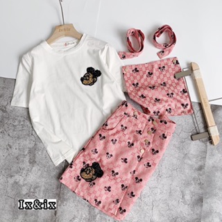 Set mickey yếm hồng