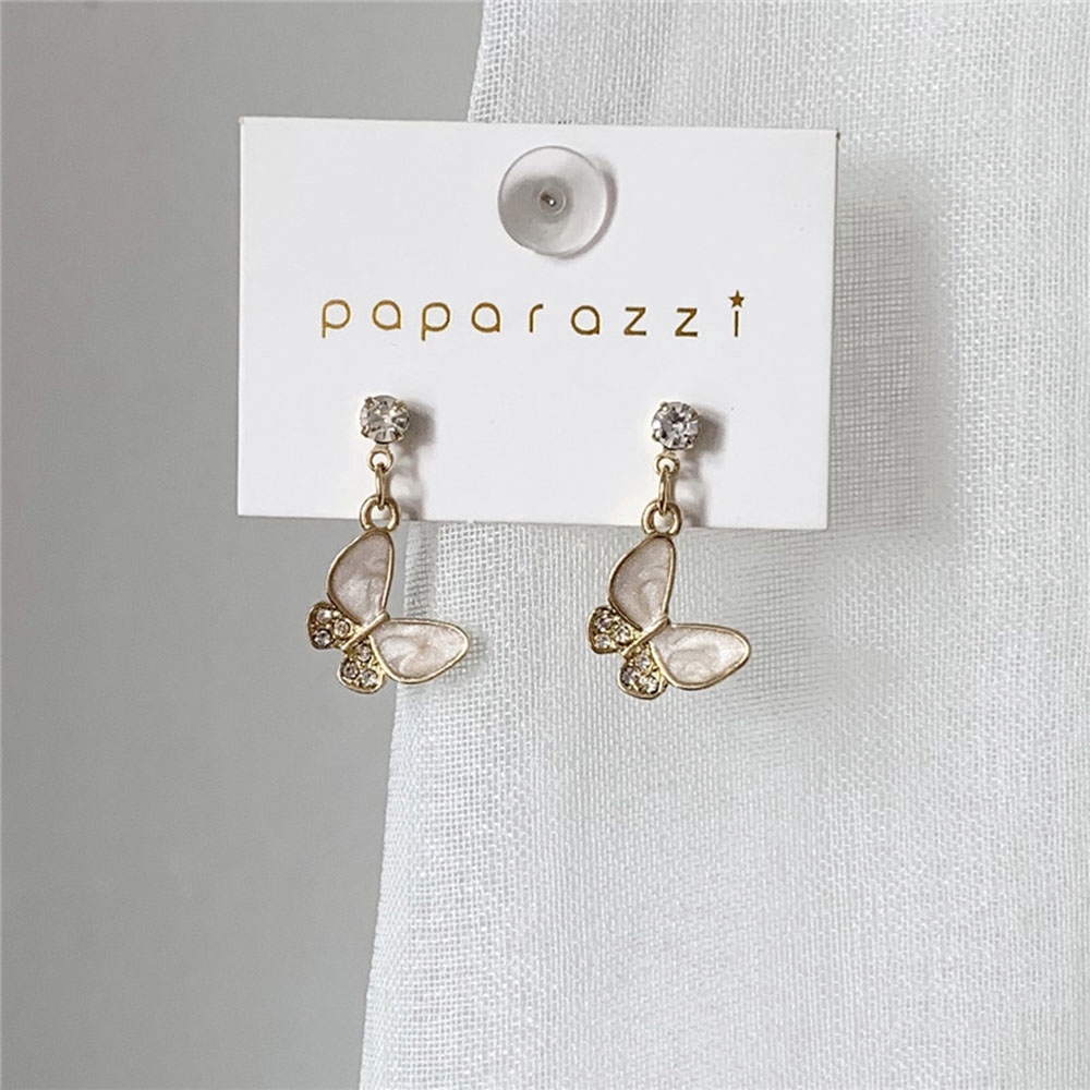 Khuyên Tai Hình Bướm Đính Đá Pha Lê Xinh Xắn Cho Nữ