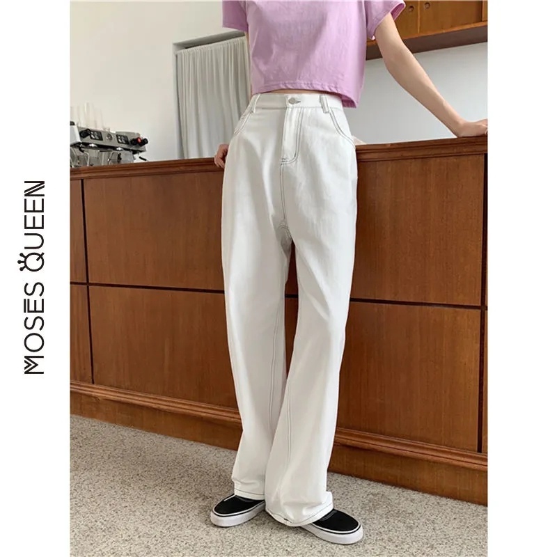 NRVP Quần Jean Dài Ống Rộng Thời Trang Hàn Quốc Cá Tính Cho Nữ