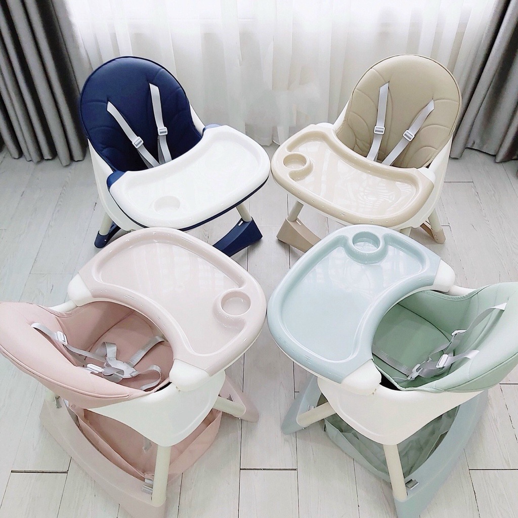Ghế ăn dặm cho bé 9BABY gấp gọn có đệm + bánh xe