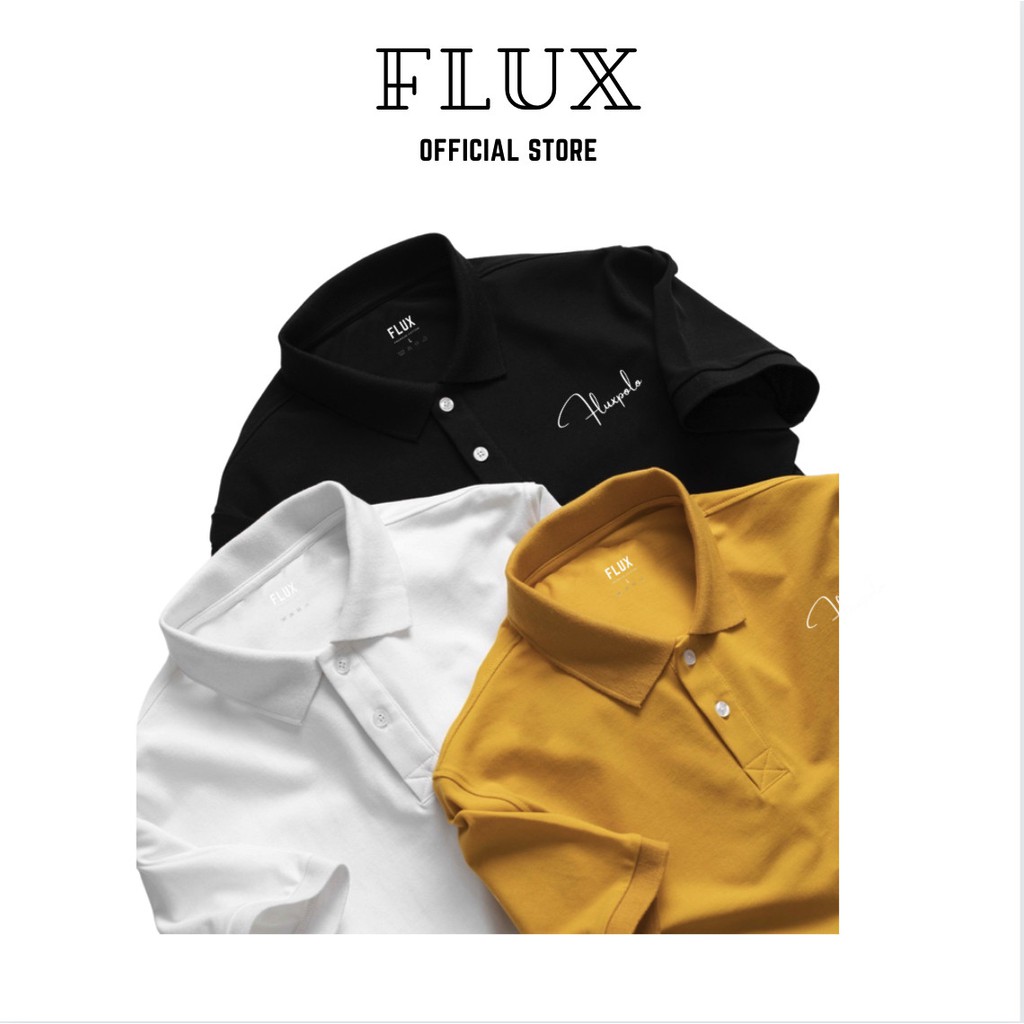 Áo thun Polo nam FLUX chữ ký hoạ tiết, vải cá sấu xịn, chuẩn form APL01 | BigBuy360 - bigbuy360.vn