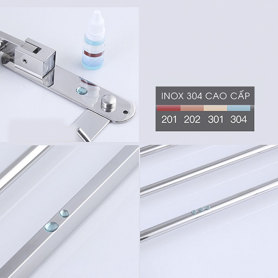 Giá treo khăn nhà tắm Inox 201 cao cấp 2 tầng Cho Gia Đình Nhà Hàng Khách Sạn