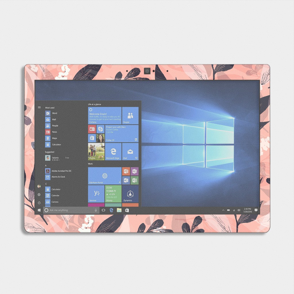 Miếng Dán Skin Laptop Mẫu FLORAL HLH 007 - Decal Dán có cho Dell, Hp, Asus, Lenovo, Acer, MSI, Surface,Vaio, Macbook