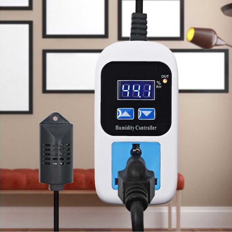 XK-W2008 0% -99% RH Bộ điều khiển độ ẩm kỹ thuật số Hygrostat Công tắc điều khiển độ ẩm Độ ẩm Ổ cắm EU