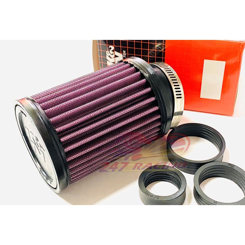 Pô E lọc Gió Trụ 1280 KN gắn xe máy Exciter,Winner,Sonic,Wave,Dream...tặng kèm 3 co Cao Su