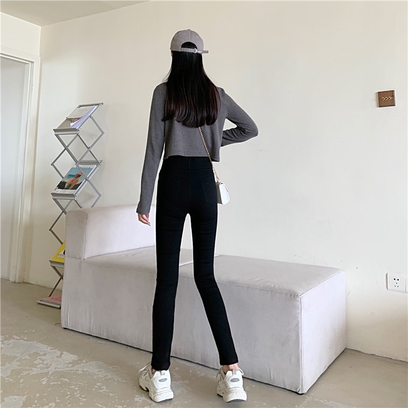 SUXI MỚI Quần dài lưng cao dáng ôm cho nữ