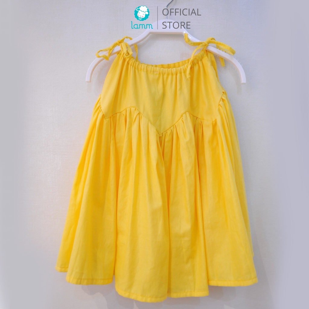 Váy hai dây bé gái Lamm váy mùa hè màu vàng cho bé gái