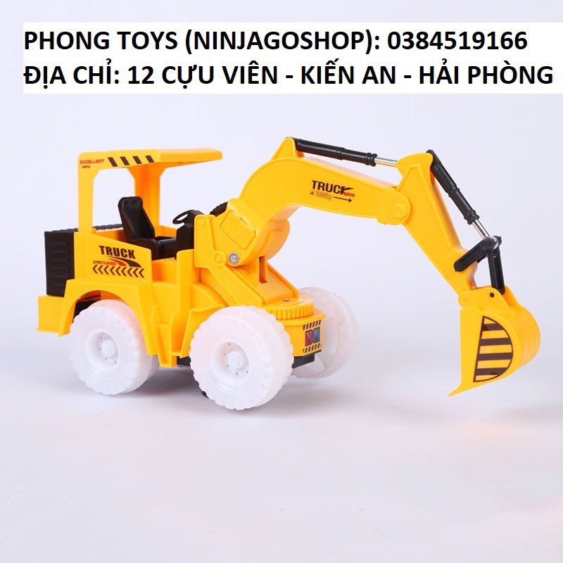 Xe Cẩu - Xe Máy Xúc đồ chơi tự động có đèn chạy pin cực đẹp giá rẻ cho bé