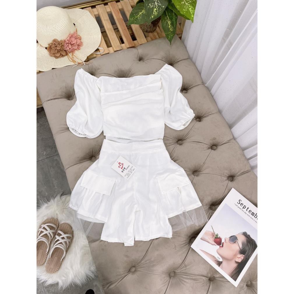 Set đồ nữ cá tính, set quần sóc áo quây đi chơi sang chảnh mùa hè đẹp 8A00084 THVVN | BigBuy360 - bigbuy360.vn