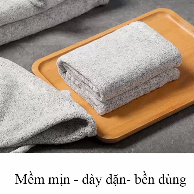 Khăn mặt than tre hoạt tính, khăn mặt lông mềm mịn thấm hút tốt 50x30 cm - Việt thư