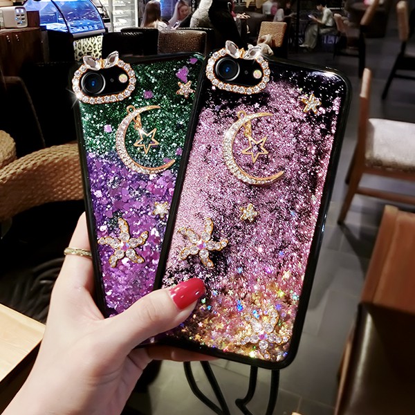 Ốp điện thoại kim tuyến nước lấp lánh có dây đeo cho Xiaomi Mi 10 Pro 9 9SE F1 A2 A1 8 6 5 5S Plus Max 3 2 Mix 2 2S