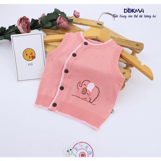 [Mã BMLT30 giảm đến 30K đơn 299K] DA761 Áo len gile cài lệch Dokma (3-9M)