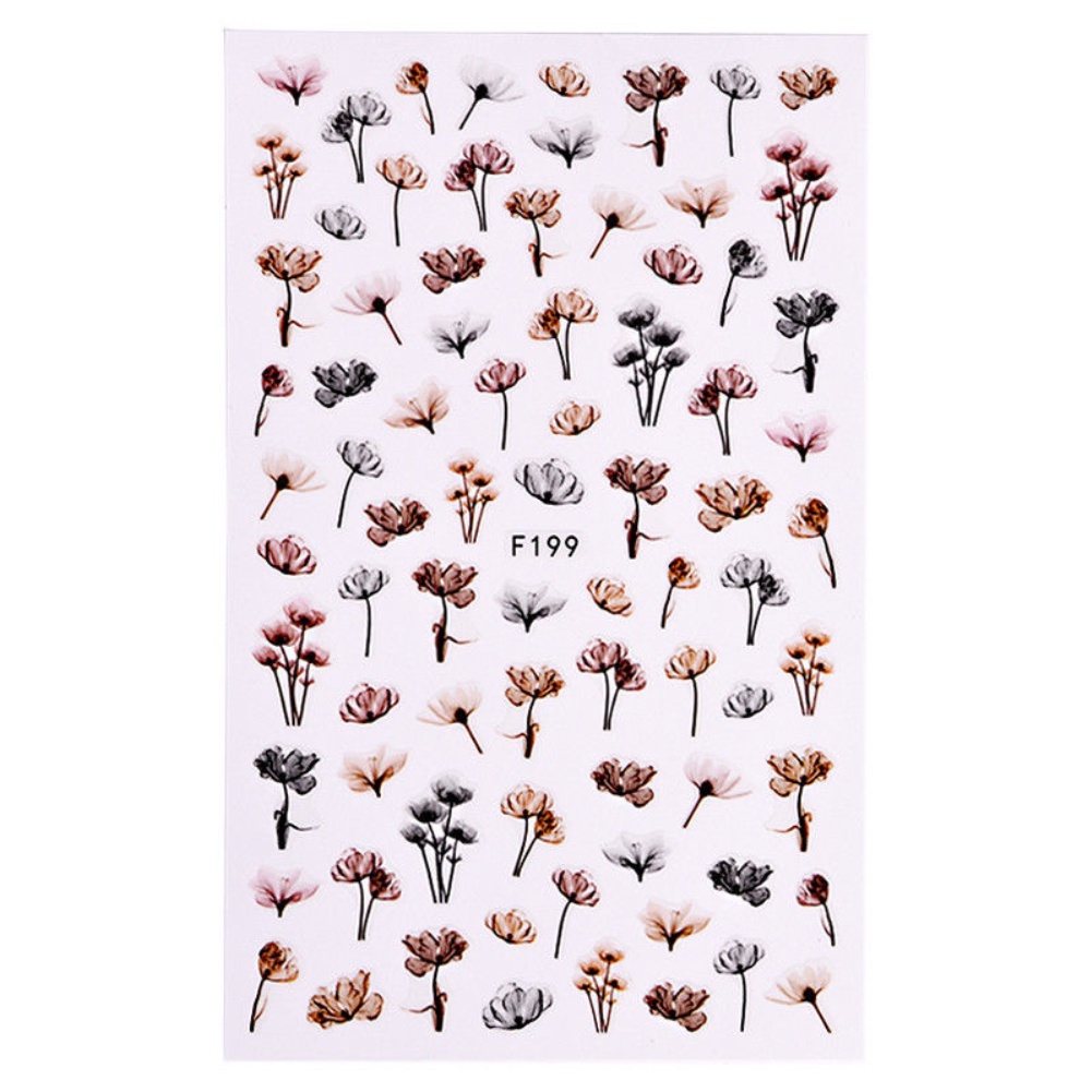 [Hàng mới về] Miếng dán trang trí móng tay họa tiết hoa 3d
