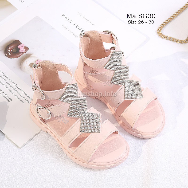 SANDAL BÉ GÁI CHIẾN BINH CỔ THẤP SIÊU DỄ THƯƠNG SG30