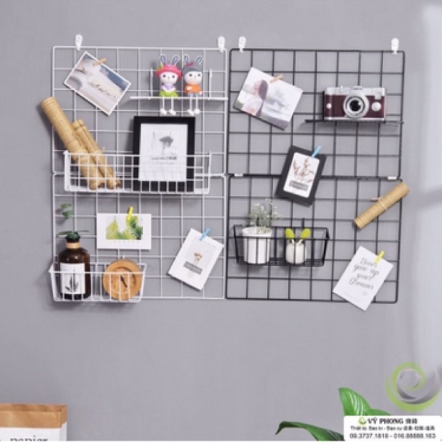 Rổ để đồ chụp ảnh sản phẩm, decor nhà cửa, có móc cài sườn, cài khung thép ( rổ trung )