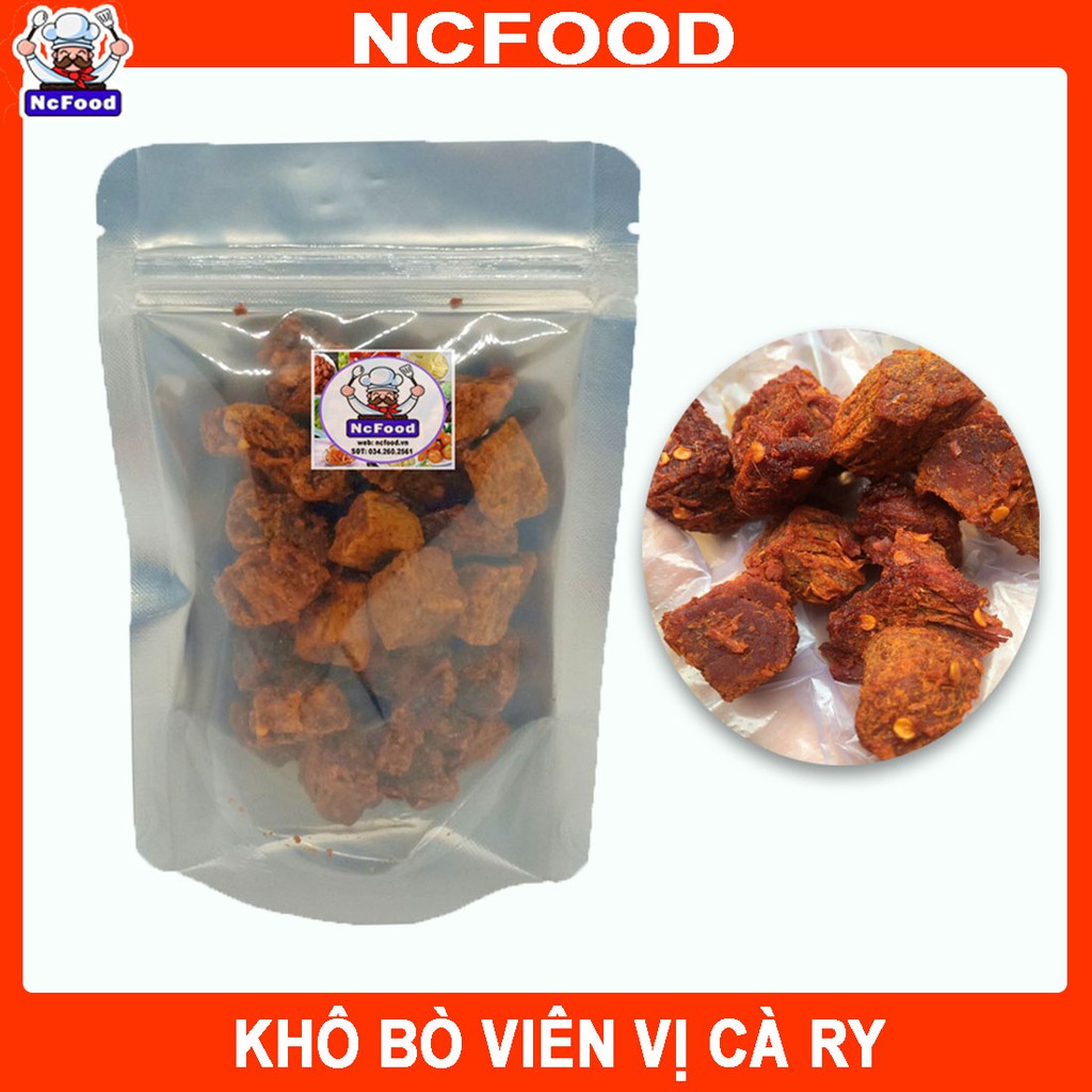 Khô Bò Viên Vị Cà Ry 100g + Tặng 1 Gói Tương Ớt (NCFOOD)