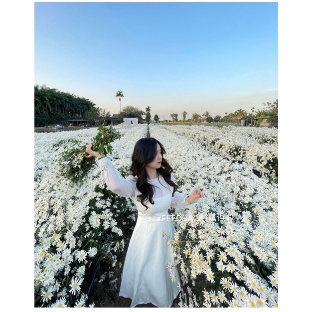 [Mã FAMARAL1 giảm 10K đơn 50K] Váy trắng dài tay pha voan Tia19 . Đầm nữ trắng dáng xoè đẹp ulzzang | BigBuy360 - bigbuy360.vn