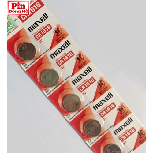 Pin 1616 CR1616 Maxell 1 vỉ 5 viên dùng cho cmos, thiết bị điện tử, đồng hồ, bảng mạch, đồ chơi,...