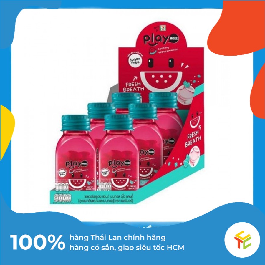 Lốc 6 Hũ Kẹo Dưa Hấu Play More 22g [Có Logo 7-Eleven] Hàng thái chính hãng