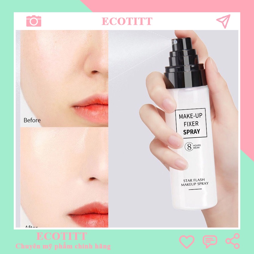 Xịt khóa make nền khóa lớp trang điểm dưỡng ấm bắt sáng ECOTITT XKTĐ01