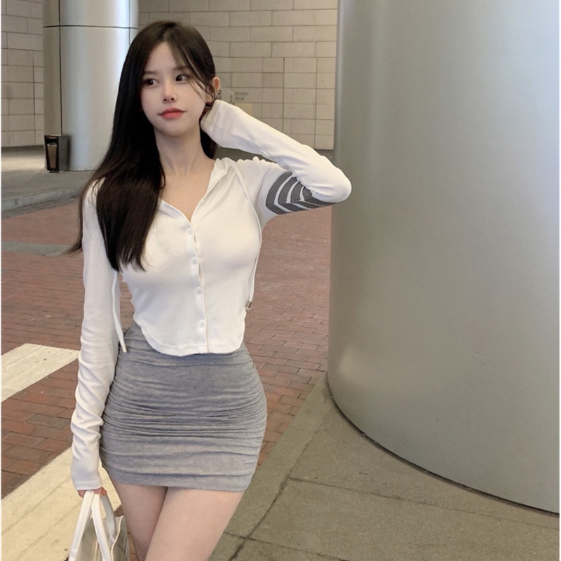 Áo Khoác Thể Thao Mỏng Có Nón Thiết Kế Bất Đối Xứng Phong Cách Mới Cho Nữ