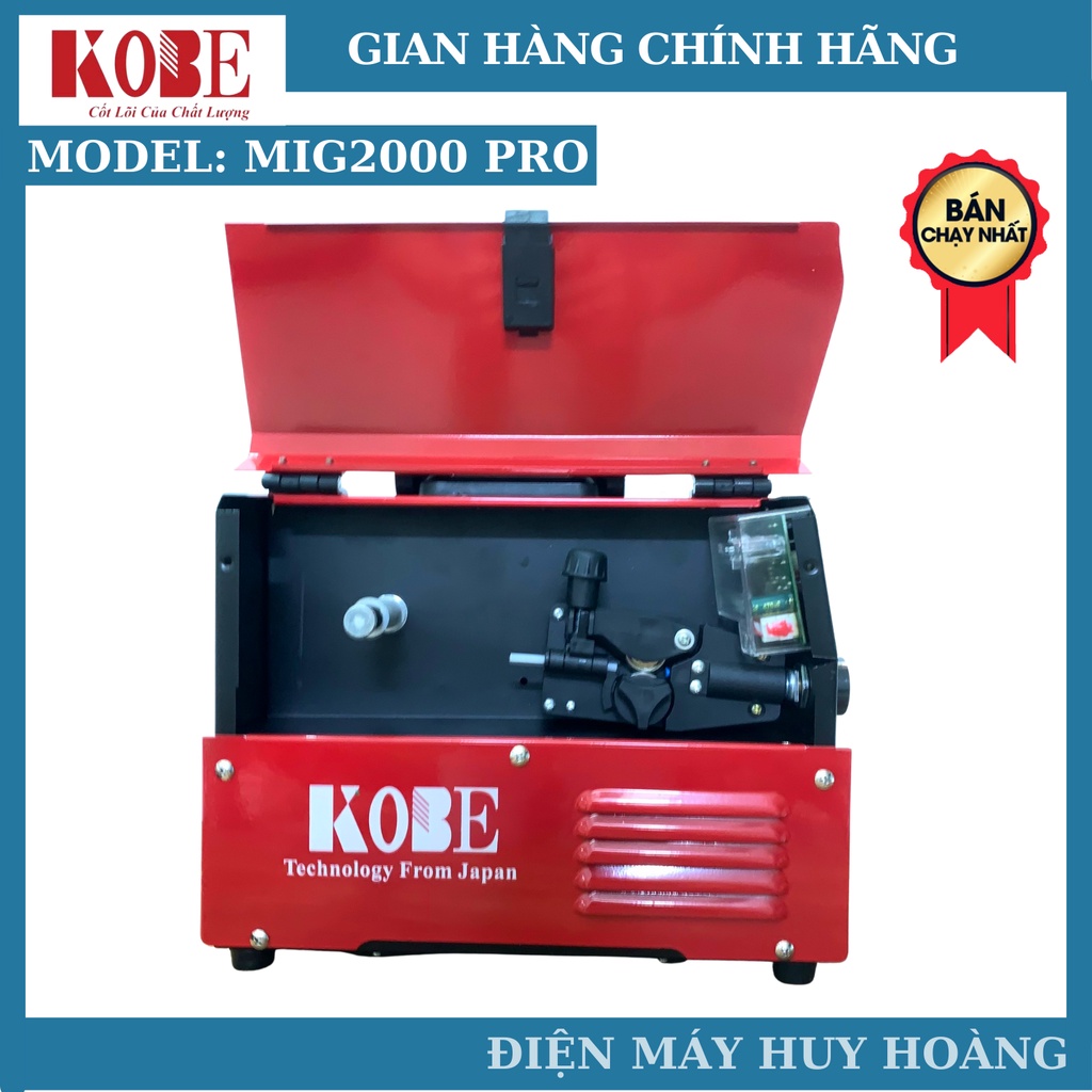 Máy hàn mig không dùng khí KOBE 2000pro dây súng mig rời 2,5m tiện lợi -  tặng full phụ kiện