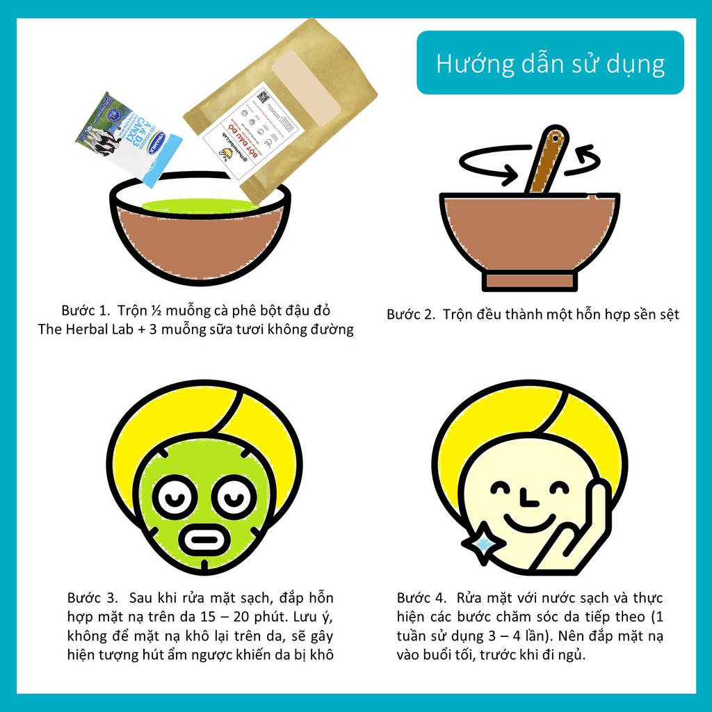 [THE HERBAL LAB] Bột Đậu đỏ nguyên chất HANDMADE + tặng bộ dụng cụ đắp mặt