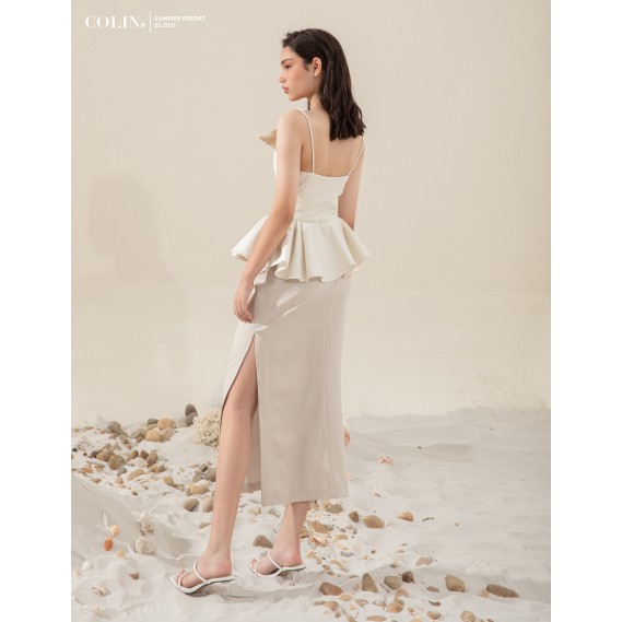 [COLIN CLOTHING] Chân váy dài nữ nhún eo kết hợp xẻ tà | BigBuy360 - bigbuy360.vn