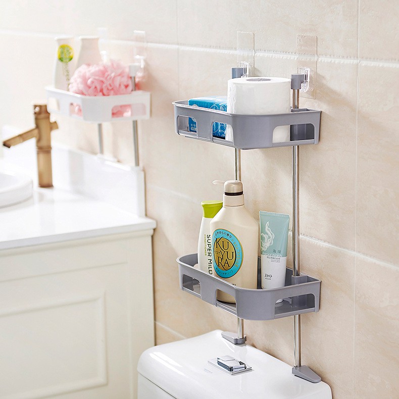 Kệ nhà tắm 2 tầng đa năng áp tường, kệ để toilet, kệ để bồn vệ sinh