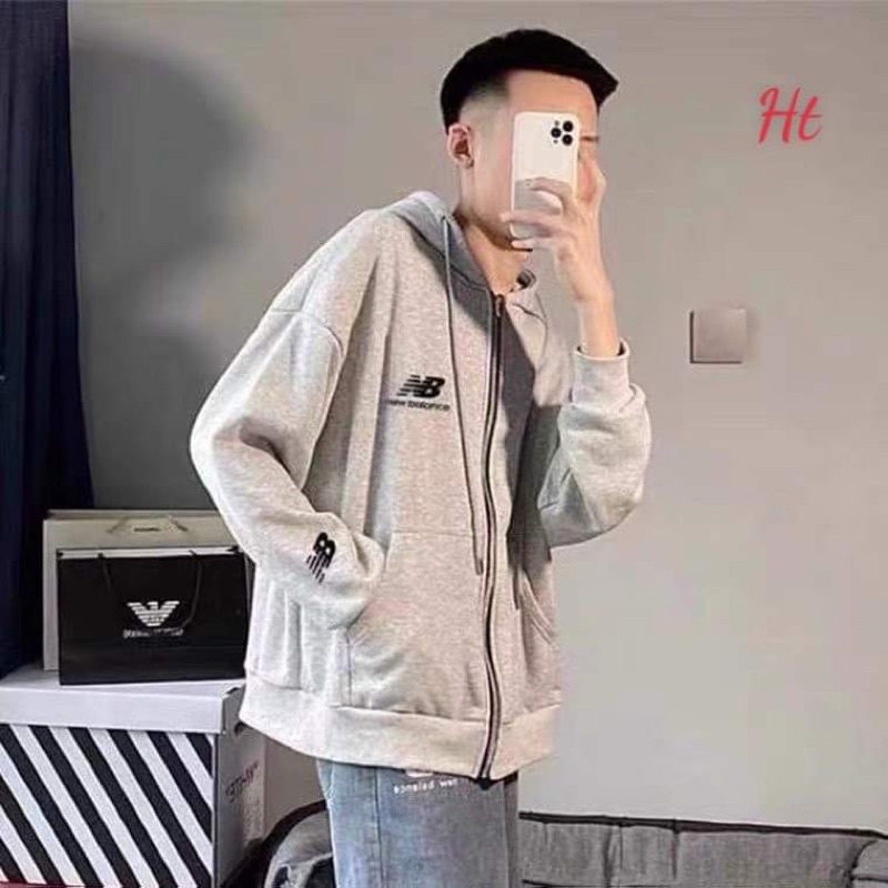 Áo khoác nỉ cotton NB in tay H26