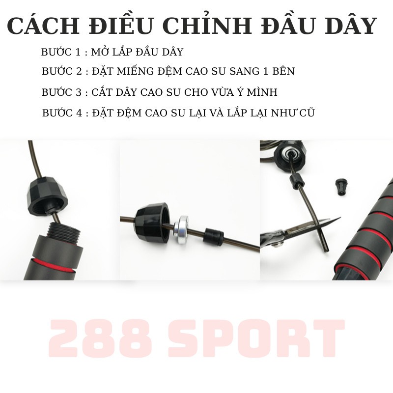 Dây Nhảy Tập Thể Dục Thể Thao, Dây Nhảy MUAY, BOXING Lõi Thép Cao Cấp 2,7m Siêu Rẻ Siêu Bền Có Thể Cắt Bớt Dây