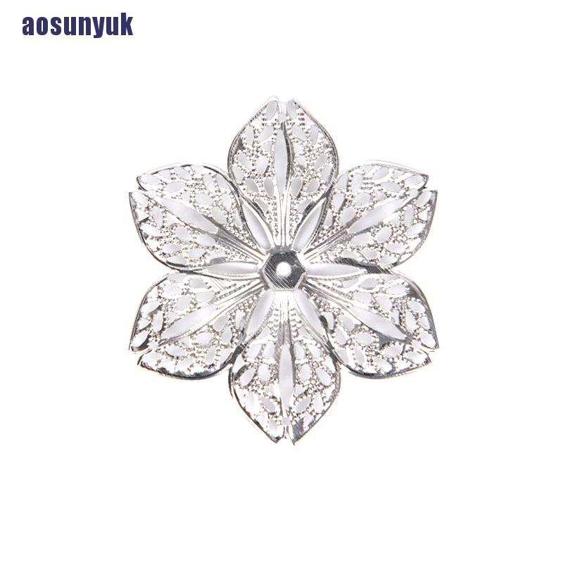 Set 50 đầu nối mặt trang sức DIY hình dạng bông hoa thủ công độc đáo