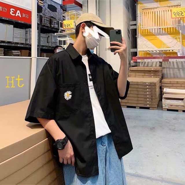 Sơ mi cộc tay Cúc 2 mặt 5D PEACE H2V887 | BigBuy360 - bigbuy360.vn