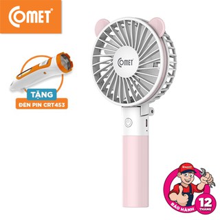 Quạt sạc cầm tay Comet CRF0803 3W, nhỏ gọn, có thể gấp lại TẶNG Đèn Pin CRT453 nhỏ gọn siêu sáng