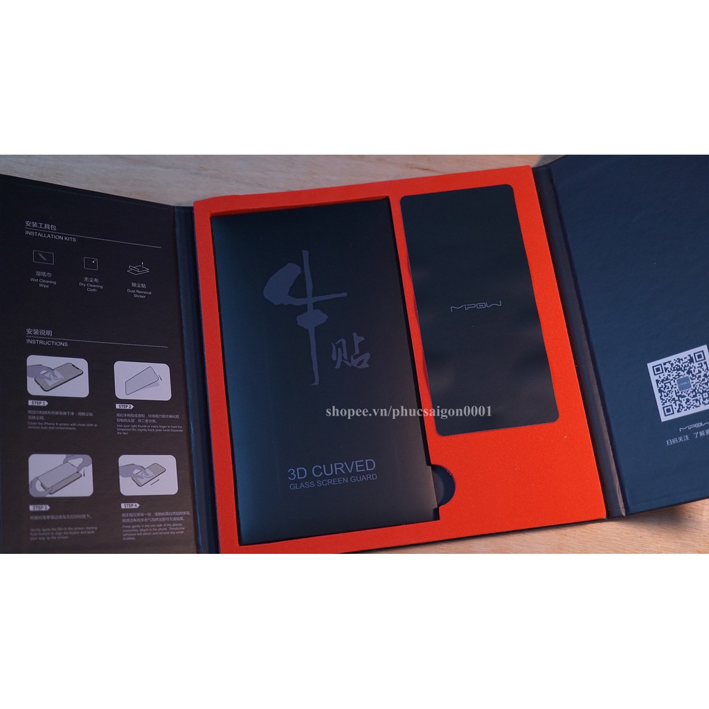 Kính cường lực iPhone X XS Max Iphone 11 12 Pro Max 7 8 Plus Mipow King Bull full màn hình chính hãng