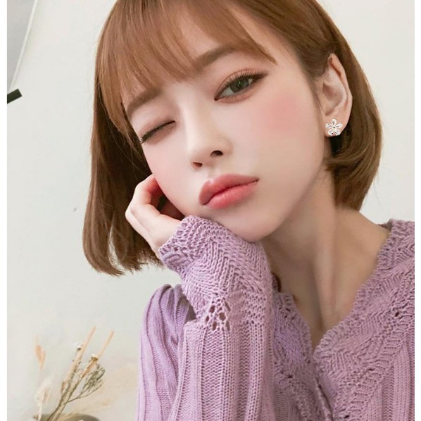 Bông tai Bạc 925 Phong Cách Hàn Quốc - SET HOA TAI NHÍ ĐÁNG YÊU( Cao Cấp )- ẢNH CHỤP THẬT