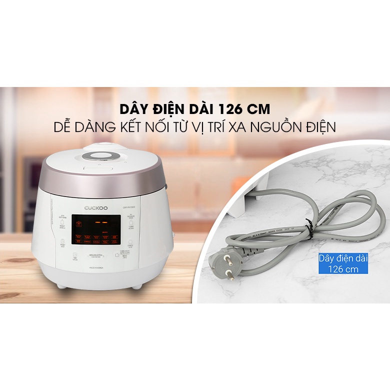 [Mã 154ELSALE2 giảm 7% đơn 300K] Nồi cơm điện tử áp suất Cuckoo CRP-PK1000S 1.8 lít 4-6 người ăn - BH 2 năm