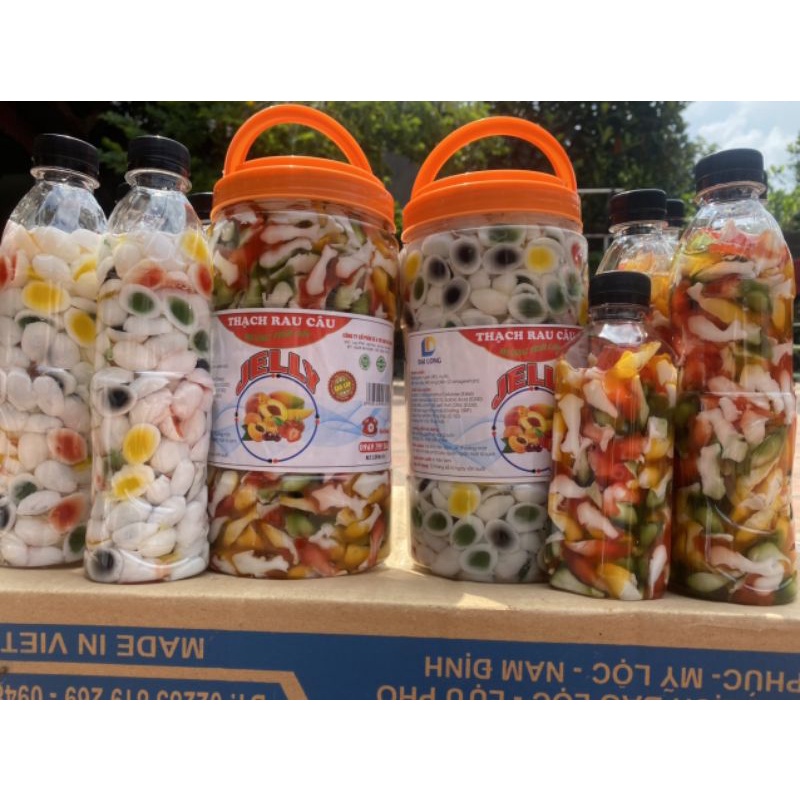 Hũ Thạch cá 3D, thạch trứng 3D ngũ sắc 2.3kg (vận chuyển xa đóng chai nhỏ)