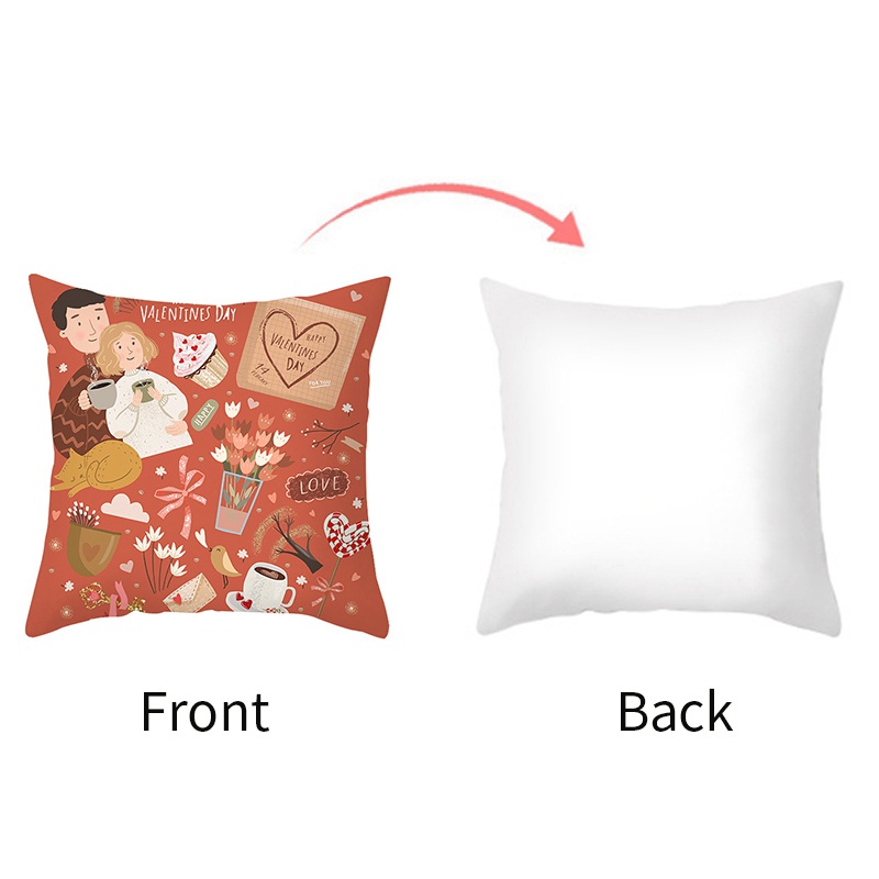 Vỏ gối sofa in hình chủ đề Valentine độc đáo