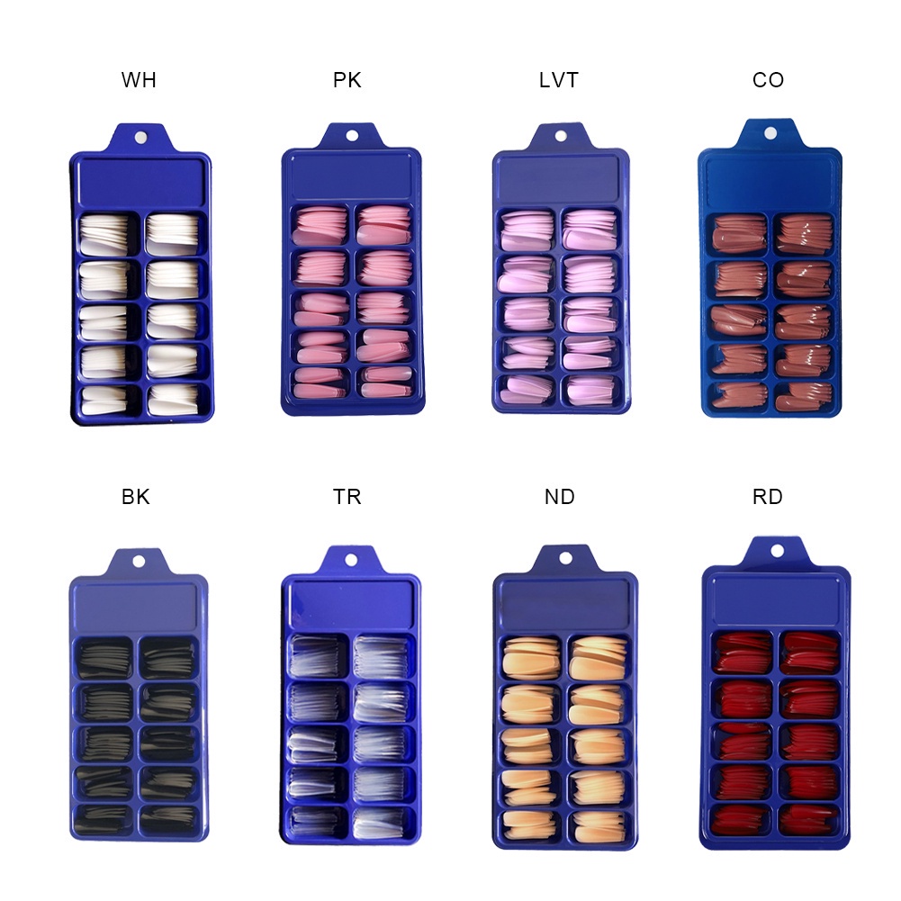 1 Hộp 100 Móng Tay Giả Tự Làm Đầy Màu Sắc Che Phủ Toàn Diện Trang Trí Móng Tay Nghệ Thuật Acrylic YR