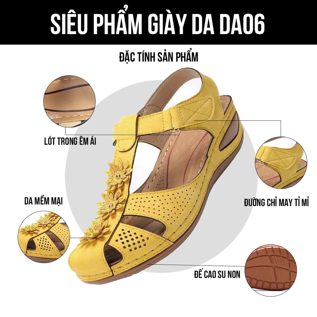 Giày sandal đế bằng TIMAN DA06 thời trang tinh tế phong cách bảo hành 1 năm