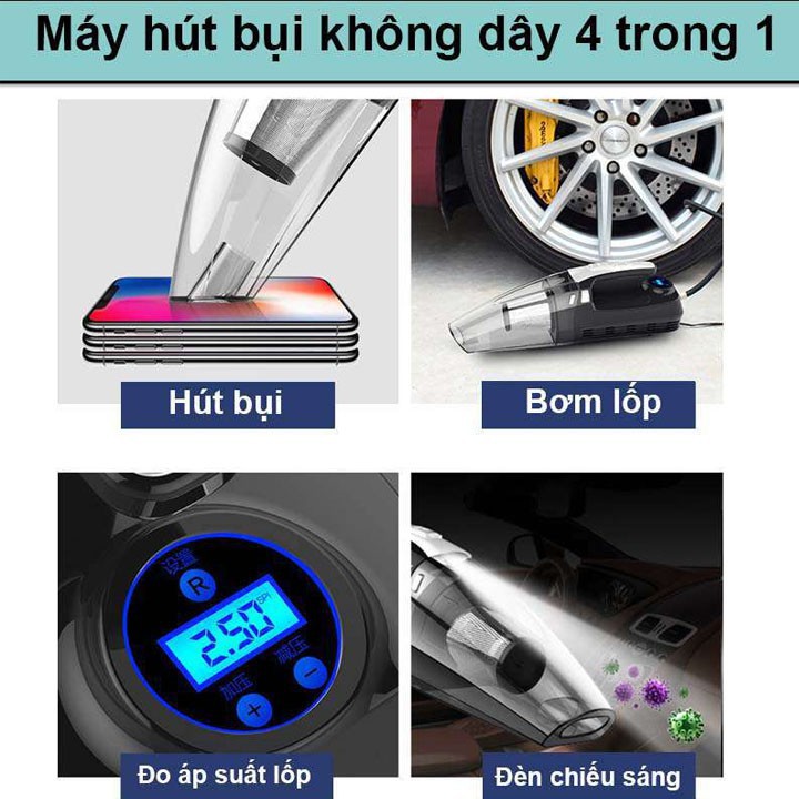 Máy hút hụi oto 4 in 1 tiện lợi