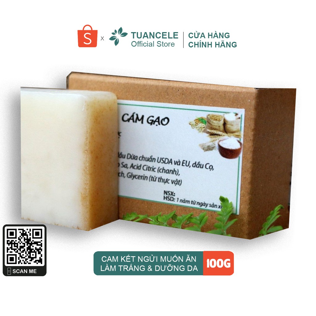 Xà Bông Cám Gạo HandMade (Giã Thủ Công) trắng mịn da mặt , body  - Phôi Chuẩn USDA & EU