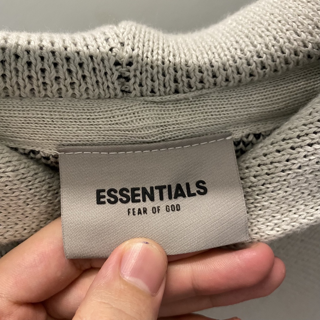 Áo hoodie len FEAR OF GOD FOG ESSENTIALS Knit Moss bản cao cấp, Áo khoác có mũ form rộng ESSENTIALS len dệt kim oversize