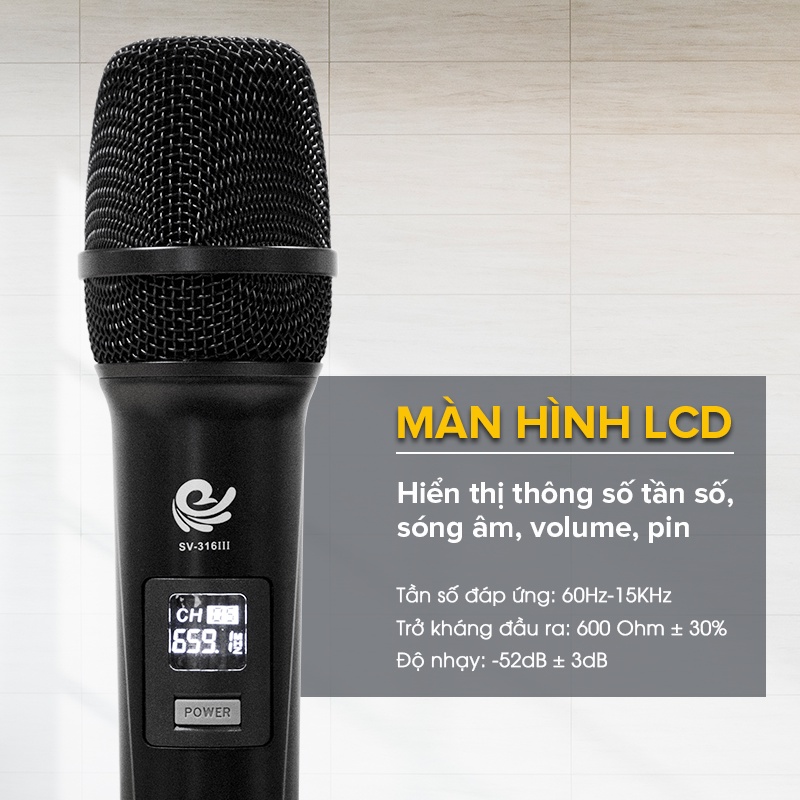 Bộ Micro Không Dây SV-316 | MV01 | W003 | W003A Cao Cấp Hát Karaoke Cực Hay Dùng Cho Loa Kéo, Amply, Tần Số UHF